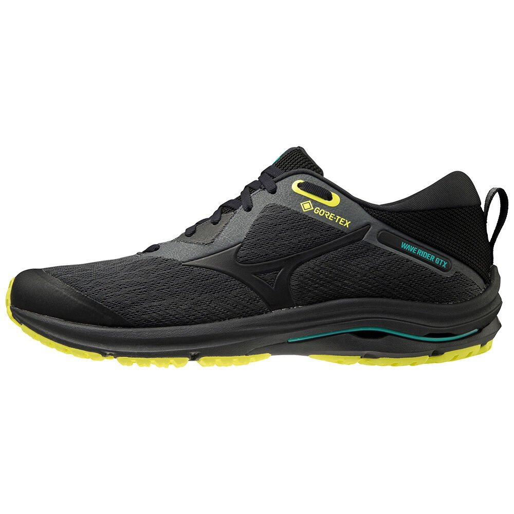 Zapatillas Trail Running Mizuno Wave Rider Gtx 2 Hombre Gris Oscuro/Negras/Amarillo Baratas KUHL-521